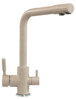 Смеситель для кухни Polygran Высокий дуо песочный 627536